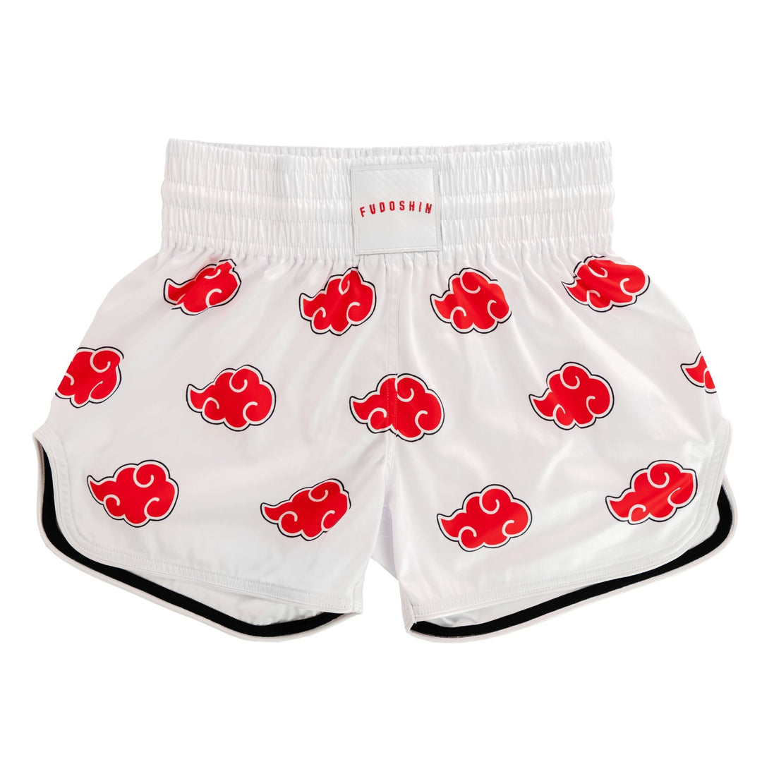 'Akatsuki' Muay Thai Shorts [White Edition] - Fudoshin