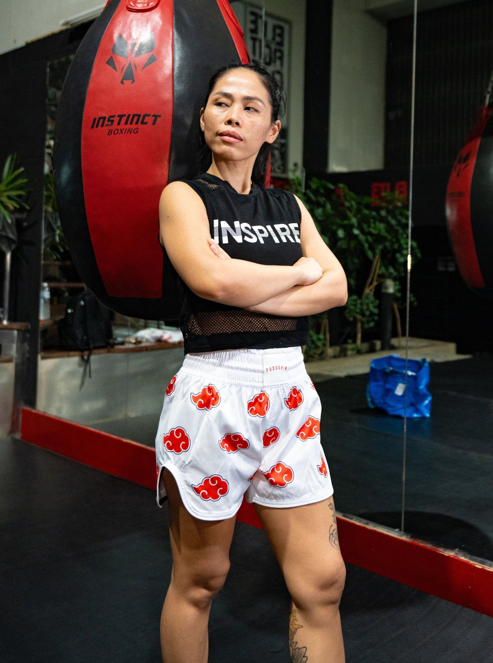 'Akatsuki' Muay Thai Shorts [White Edition] - Fudoshin